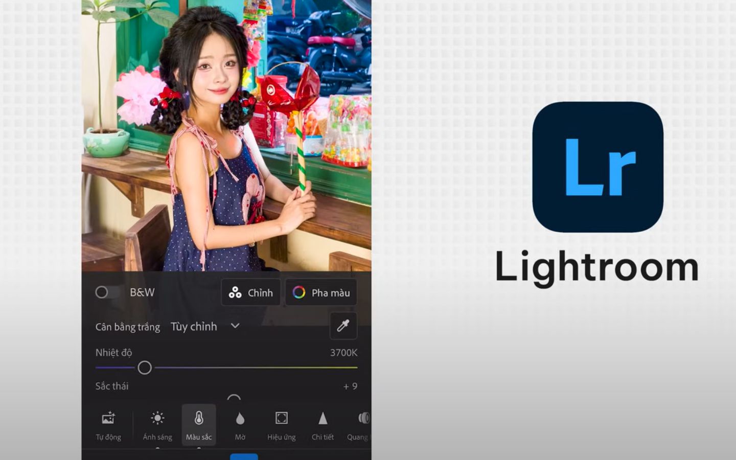 Giao diện ứng dụng Lightroom
