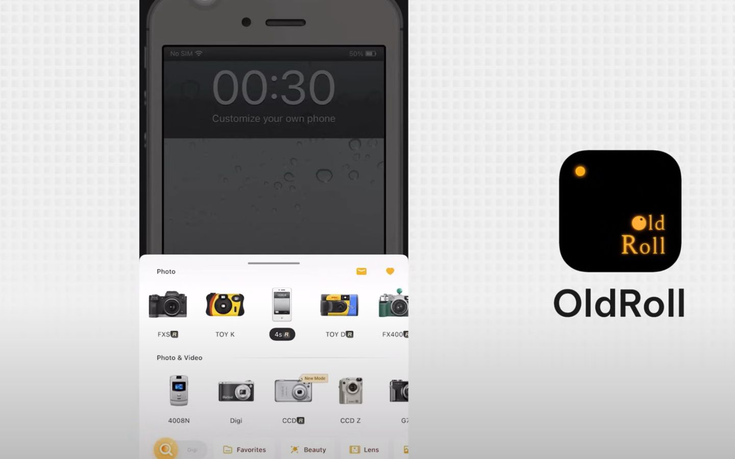 Giao diện ứng dụng OldRoll