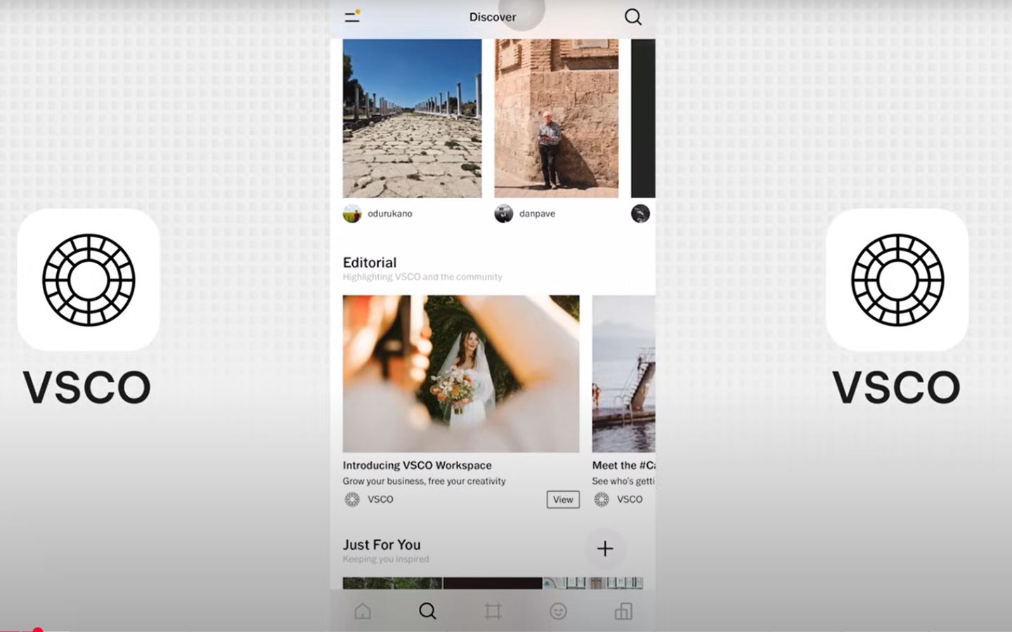 Giao diện ứng dụng VSCO-App chỉnh ảnh miễn phí