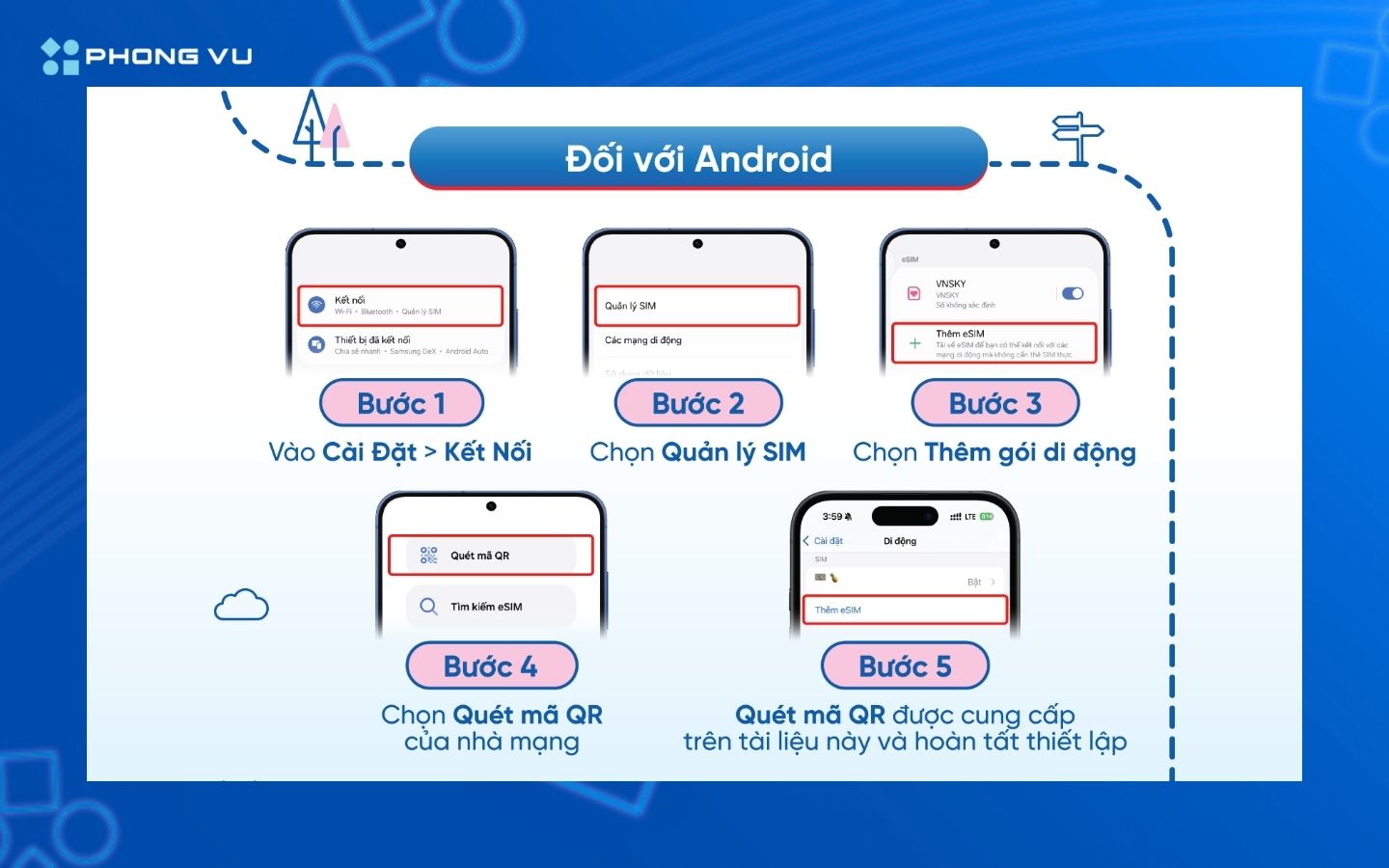 Nhận ngay eSIM miễn phí khi mua iPhone 17 và iPad tại Phong Vũ 3 Hướng dẫn cài đặt eSIM cho điện thoại Android