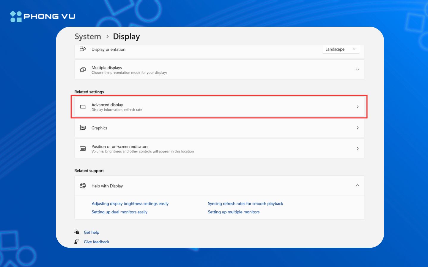 Cách kiểm tra màn hình máy tính bao nhiêu inch chính xác nhất 7 vào “Advanced display settings” trong Windows (nhấp chuột phải trên màn hình, chọn “Display settings”) để xem tên model