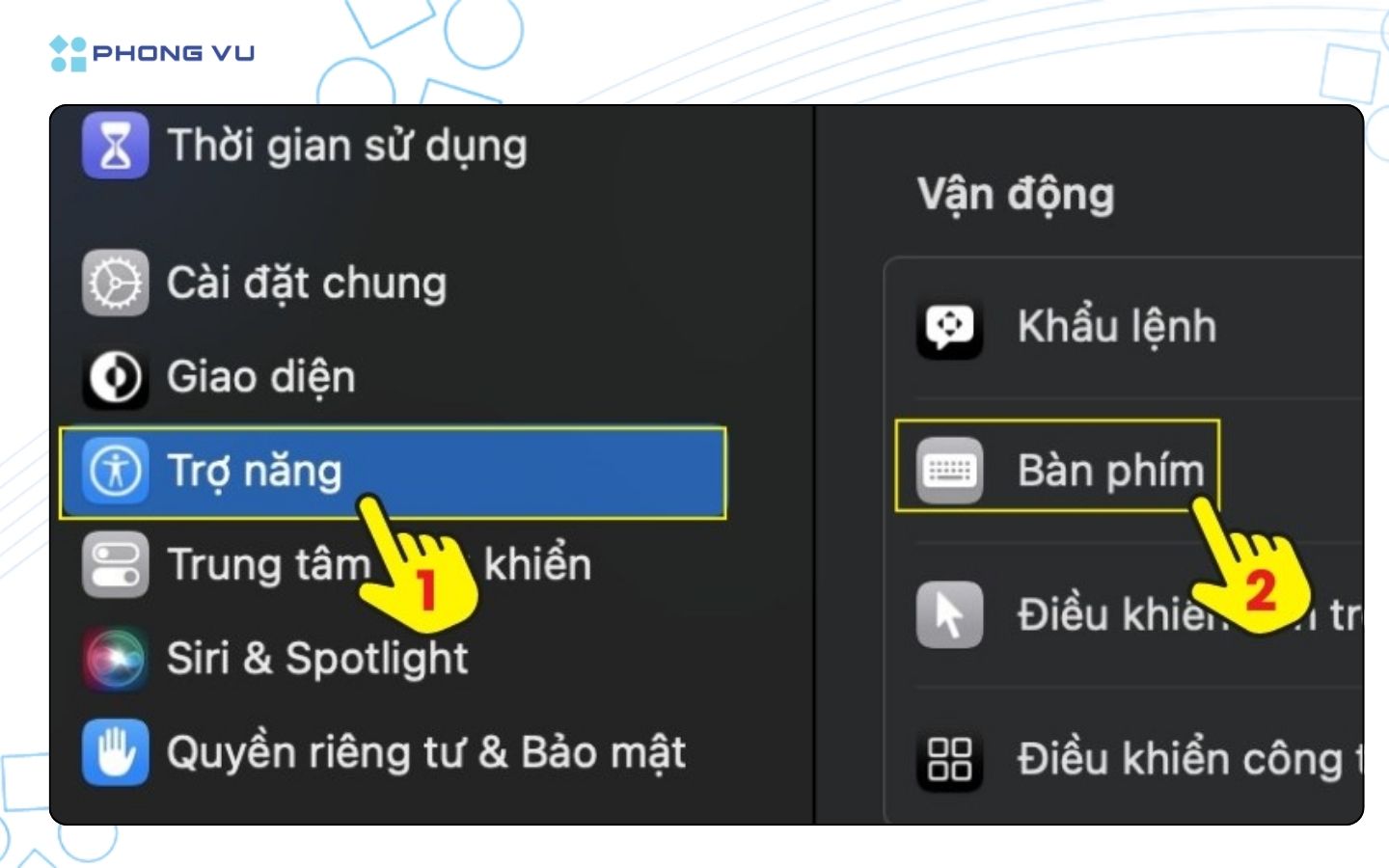 Chọn Bàn phím (Keyboard)
