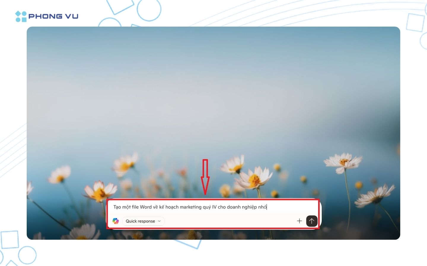 Nhập lệnh vào khung trò chuyện
