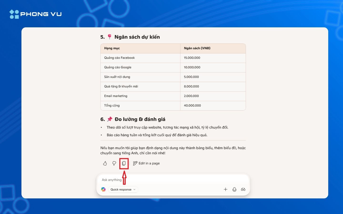 Chọn sao chép văn bản