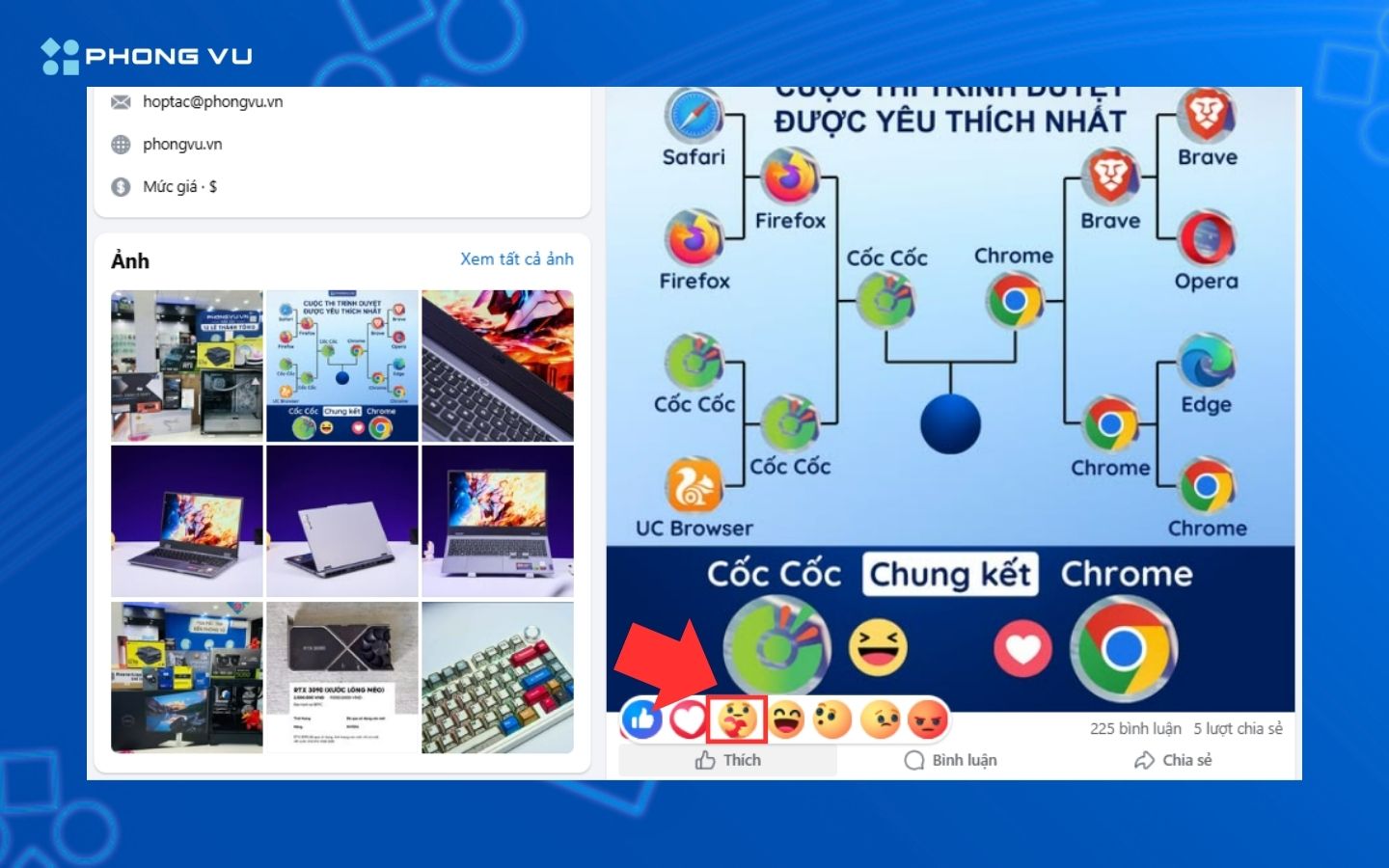 Biểu tượng thương thương được cập nhật ngay thanh trạng thái.