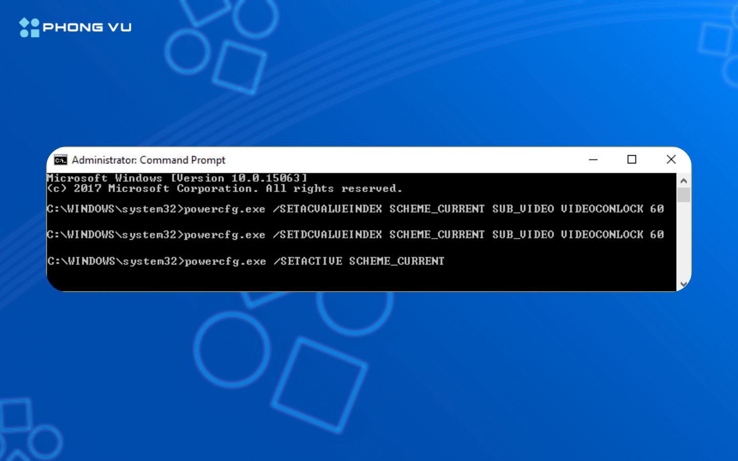 Nhập một trong các lệnh