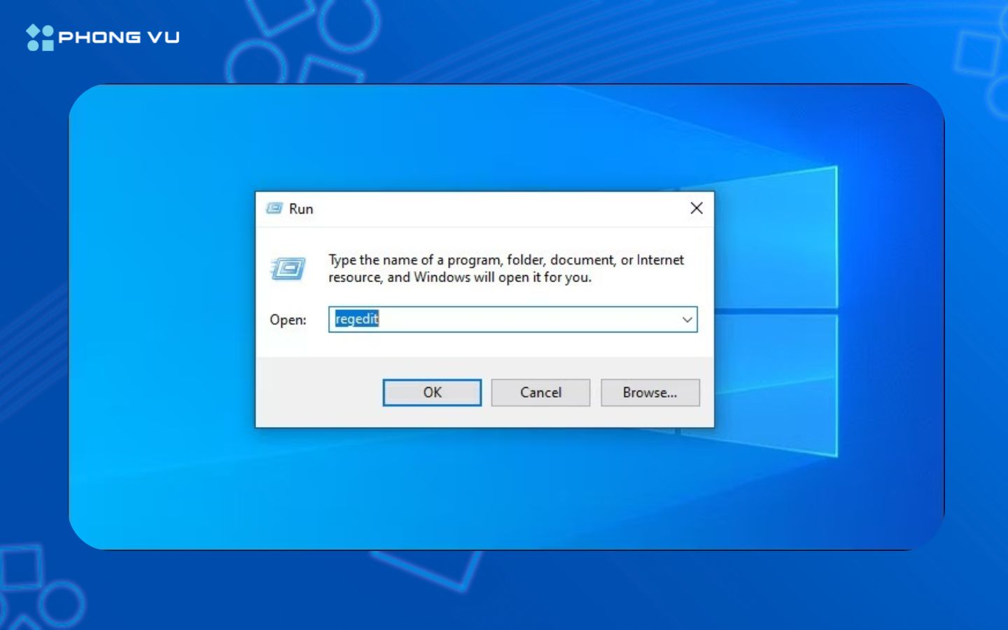 Mở Registry Editor bằng cách nhấn Windows + R, nhập regedit