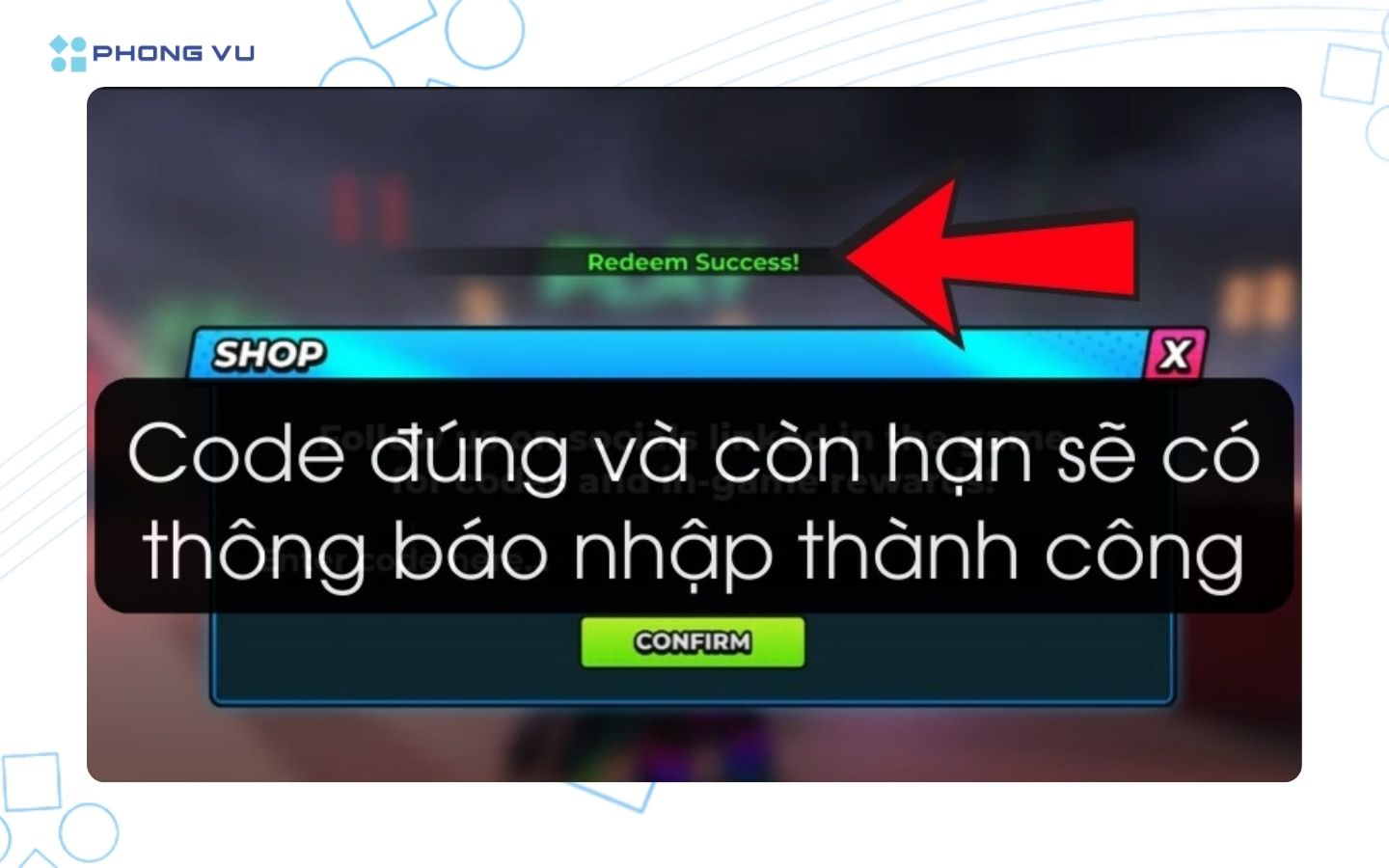 Mã code Hunter Zombie nhập thành công sẽ hiển thị dòng chữ Redeem Success