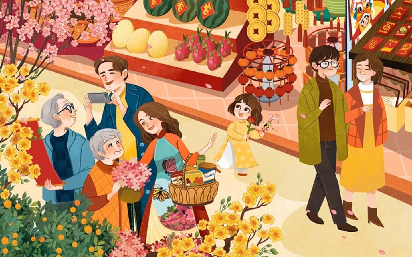 Tranh vẽ ngày Tết