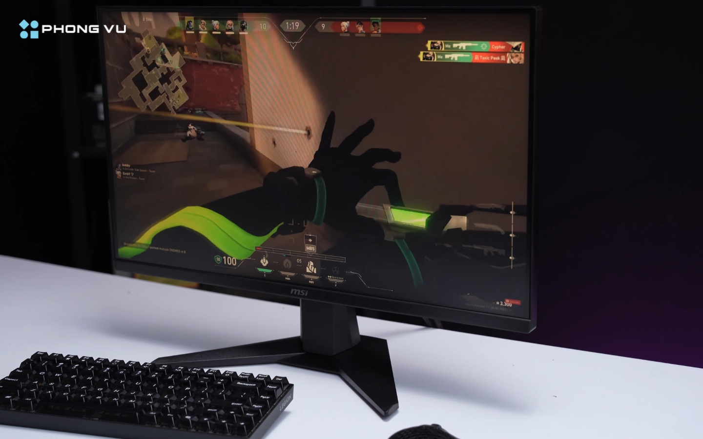 Màn hình MSI MAG 255F E20 mang thiết kế đậm chất gaming với viền mỏng, tạo cảm giác gọn gàng và thẩm mỹ