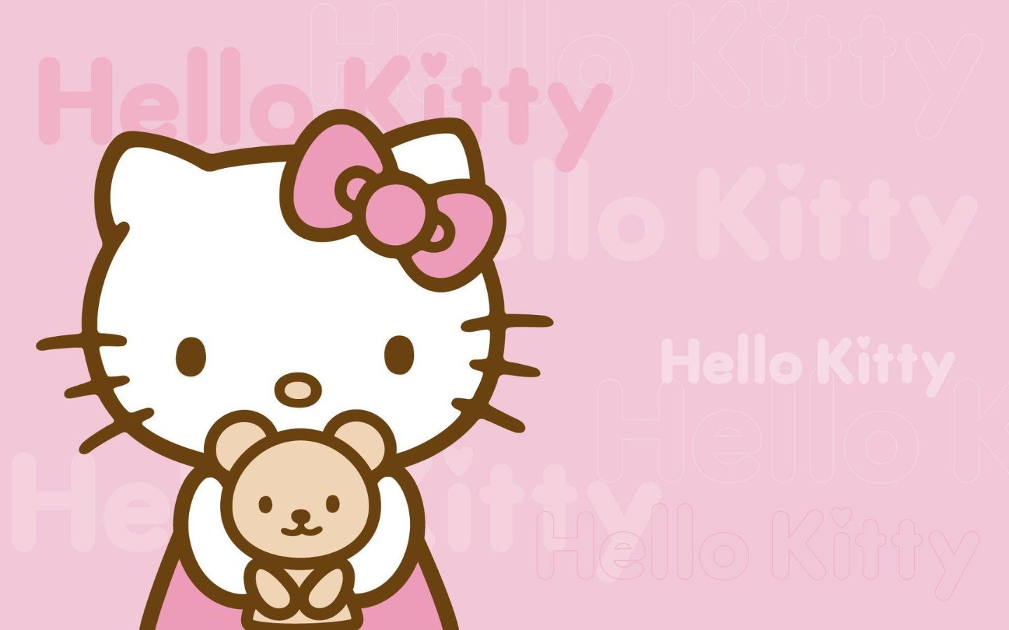 Hình nền Hello Kitty ôm gấu