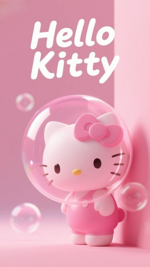 Hình nền Hello Kitty bong bóng