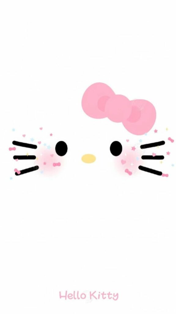 Hình nền mặt Hello Kitty dễ thương