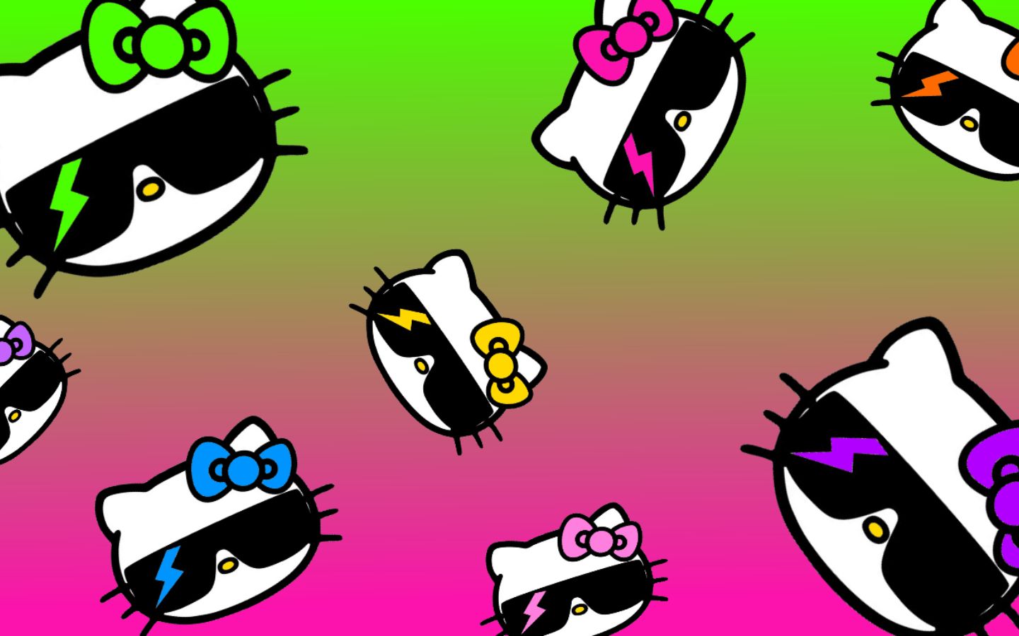 Hình nền Hello Kitty đeo kính đen