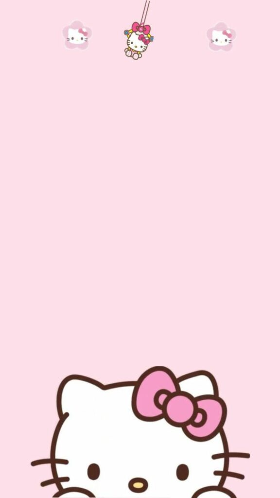 Hình nền Hello Kitty tông hồng nhẹ nhàng