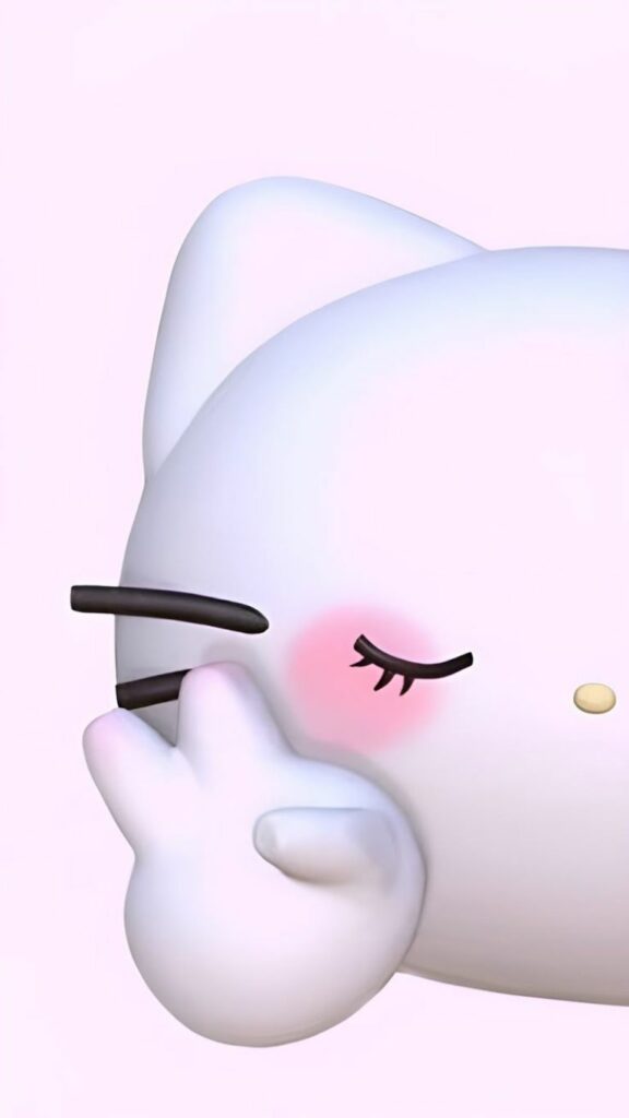 Hình nền một bên mặt Hello Kitty