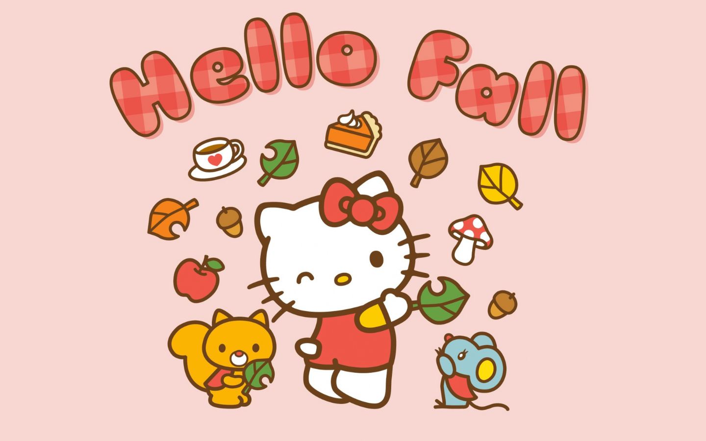 Hình nền Hello Kitty mùa thu