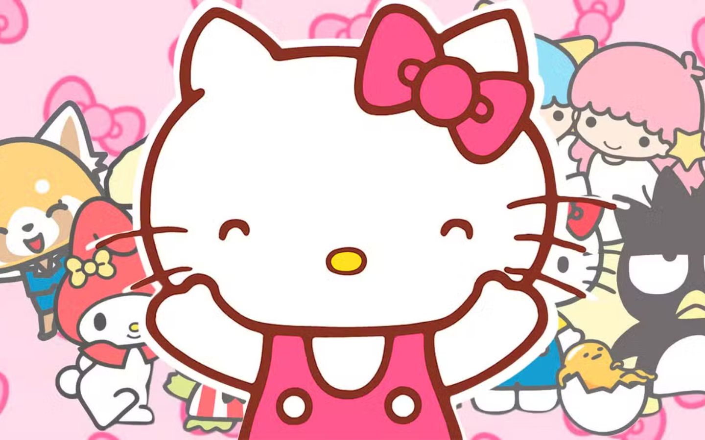 Hình nền Hello Kitty nổi bật giữa những người bạn