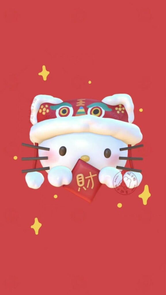 Hình nền con lân Hello Kitty