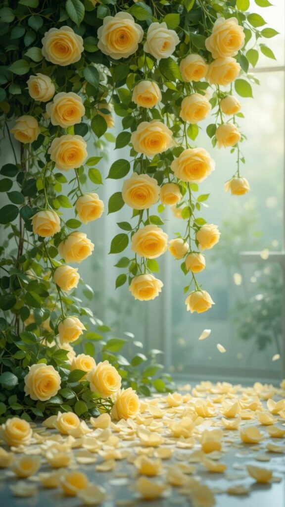 Hồng vàng rủ nắng dịu êm