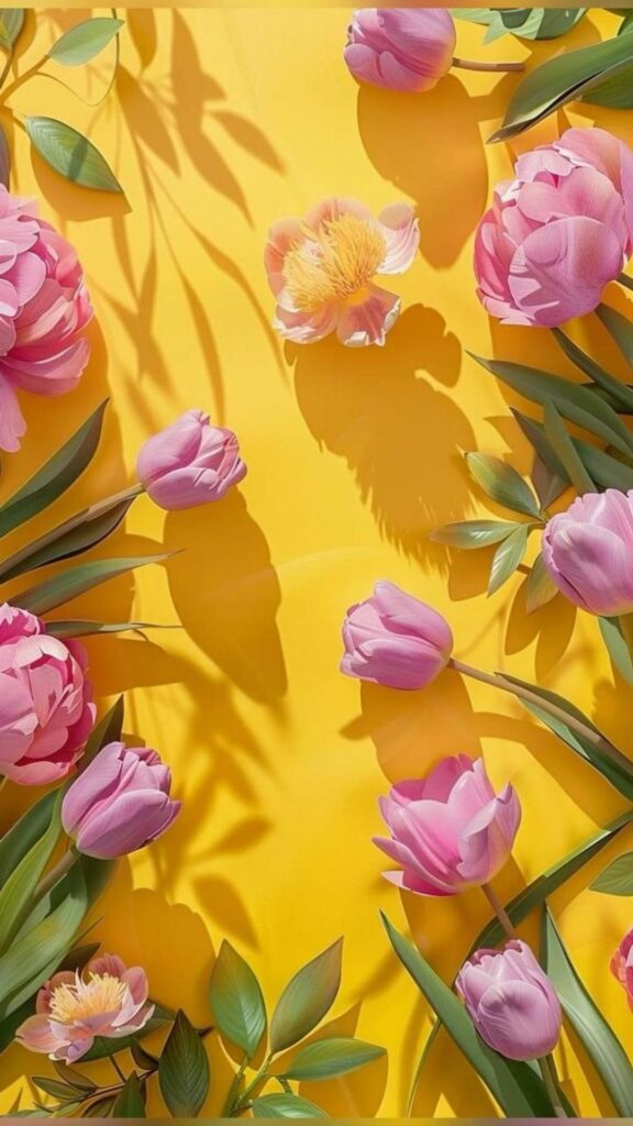 Khung hoa tulip vàng tươi tắn