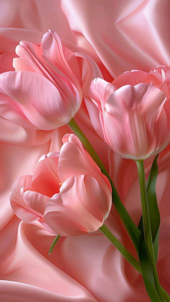 Tulip hồng lụa mềm mại