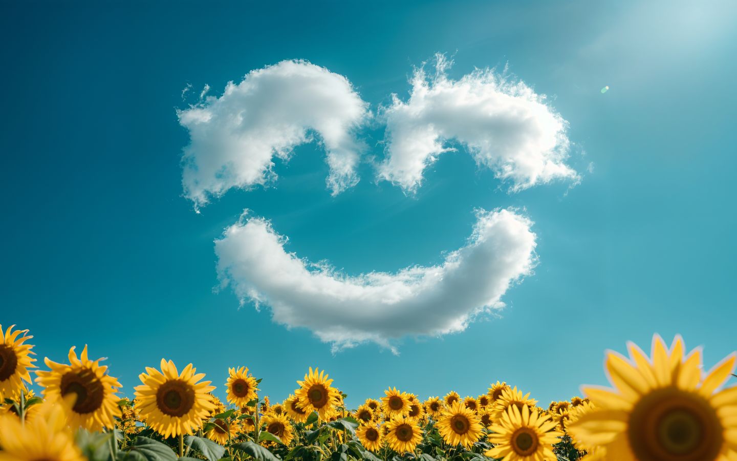 Hướng dương vui vẻ dưới trời xanh