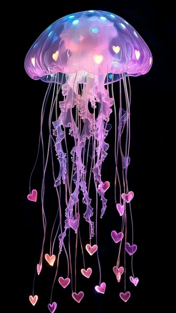 Sứa hồng phát sáng, những trái tim lãng mạn