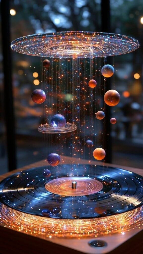 Thủy tinh và ánh sáng, vật thể lơ lửng 3D