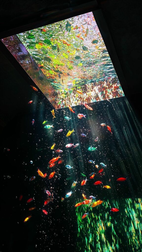 Hồ cá mini, khúc xạ ánh sáng huyền ảo