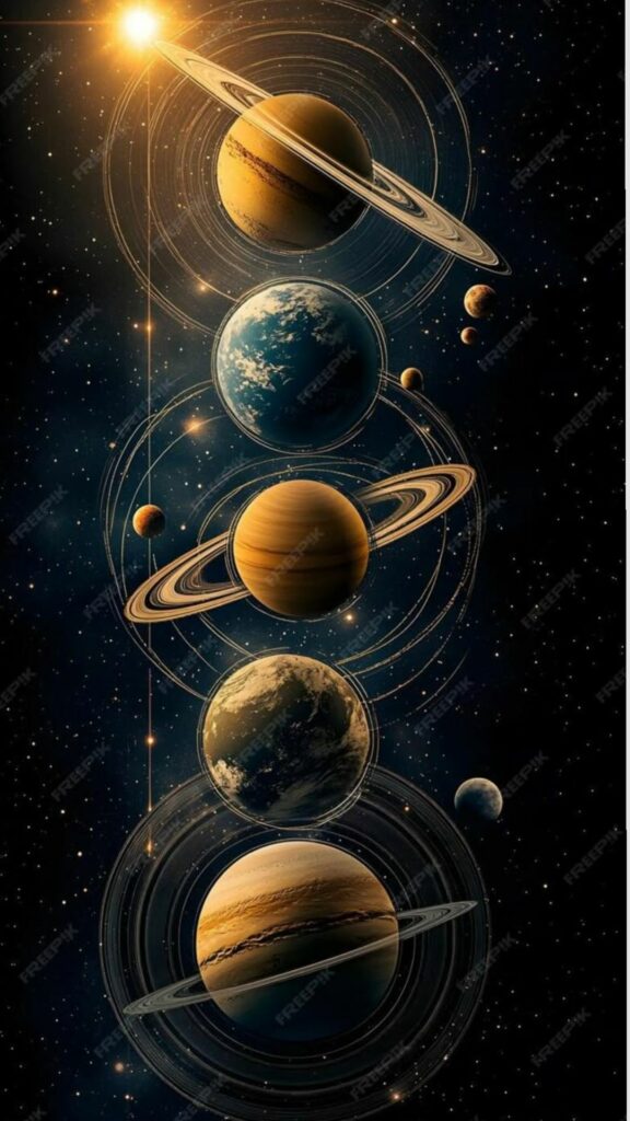 Hệ mặt trời, sắp xếp thẳng hàng đầy nghệ thuật
