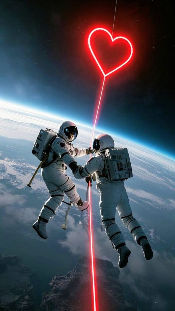 Tình yêu vũ trụ, trái tim laser giữa không gian