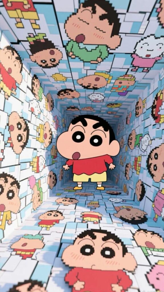 Cậu bé bút chì trong không gian hộp lập phương