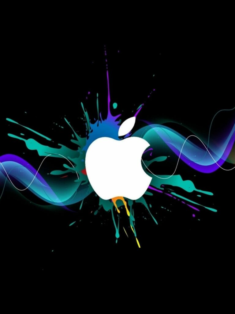 Tổng hợp 80+ hình Nền iPad 4K đẹp nhất 2025 miễn phí 7 Logo Apple phun màu rực rỡ