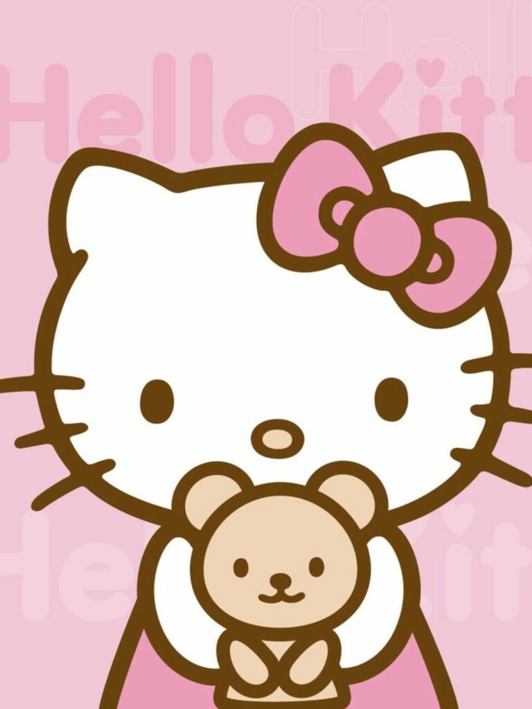 Tổng hợp 80+ hình Nền iPad 4K đẹp nhất 2025 miễn phí 39 Kitty ôm gấu dễ thương