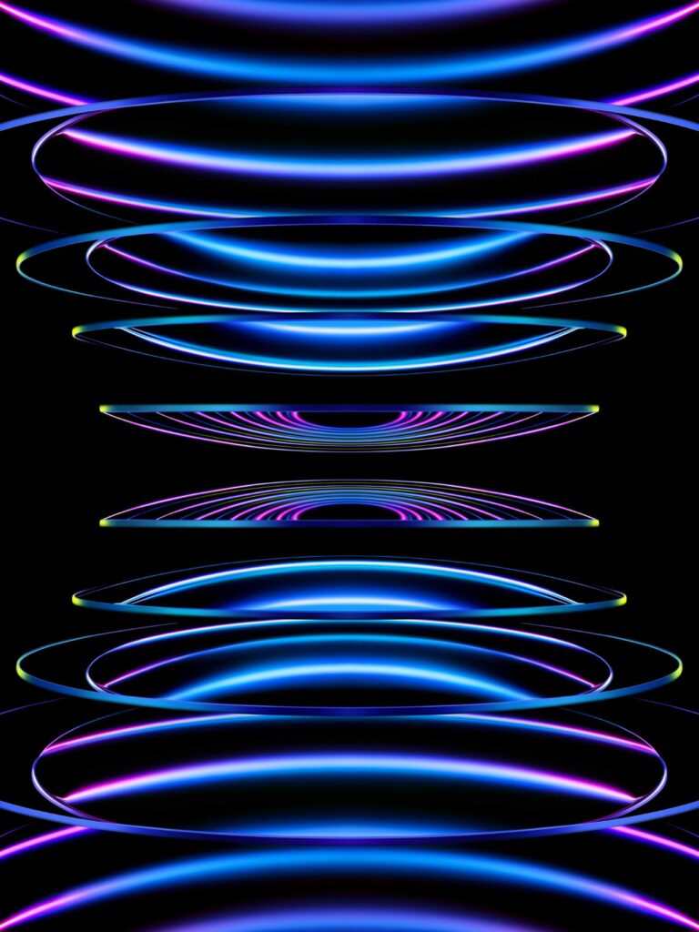 Tổng hợp 80+ hình Nền iPad 4K đẹp nhất 2025 miễn phí 64 Vòng sáng neon xanh dương