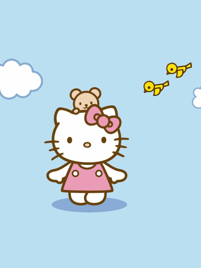 Tổng hợp 80+ hình Nền iPad 4K đẹp nhất 2025 miễn phí 41 Kitty váy cam mây trời