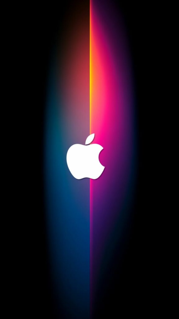Logo Apple phát sáng, rực rỡ với dải màu gradient