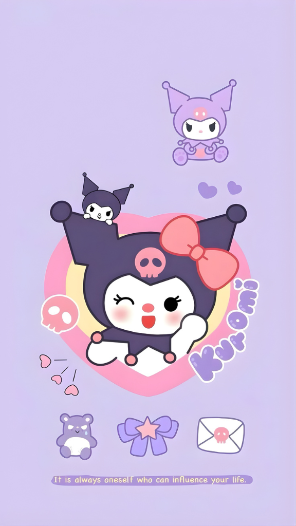 Hình nền Kuromi vẫy tay