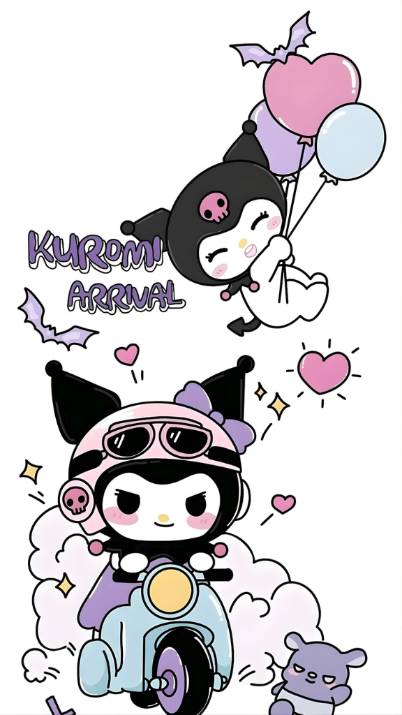 Hình nền Kuromi chạy xe