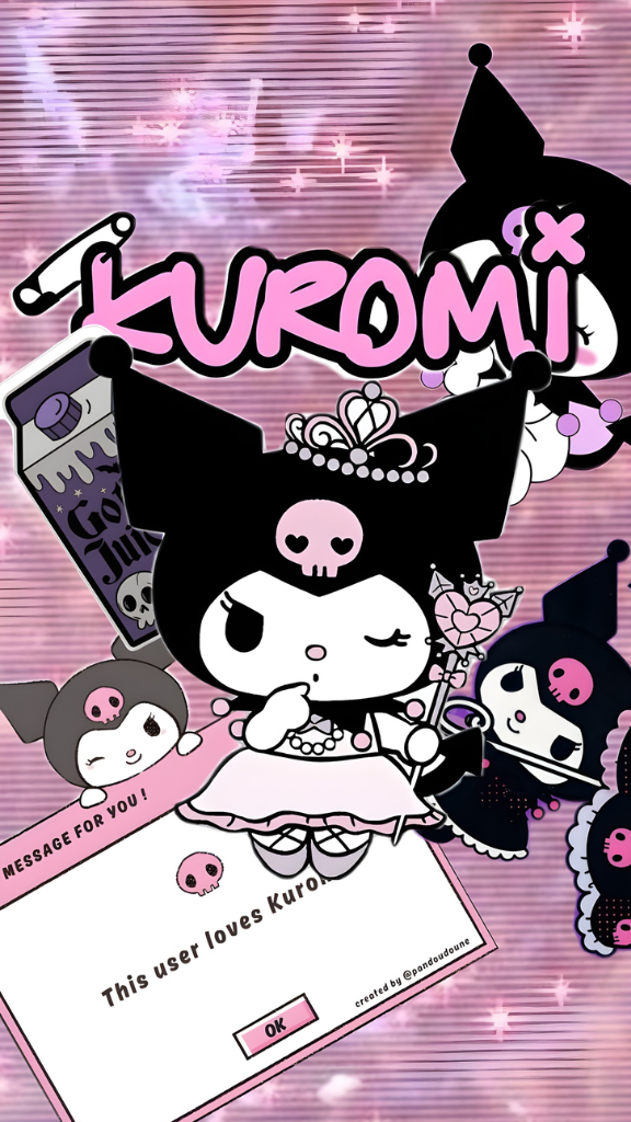 Hình nền công chúa Kuromi nháy mắt 