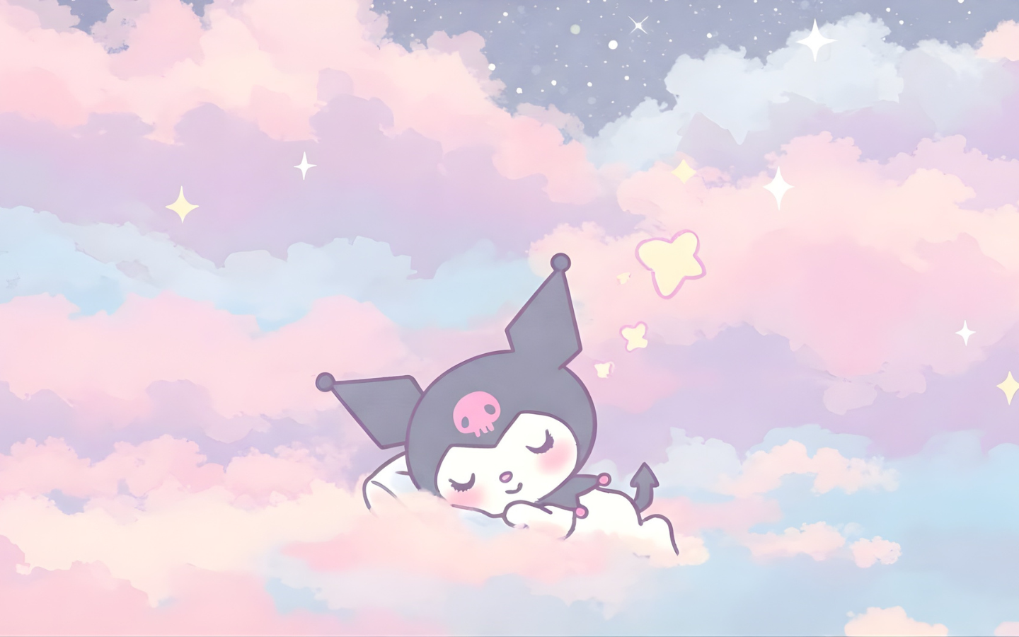 Hình nền Kuromi màu hồng nữ tính 