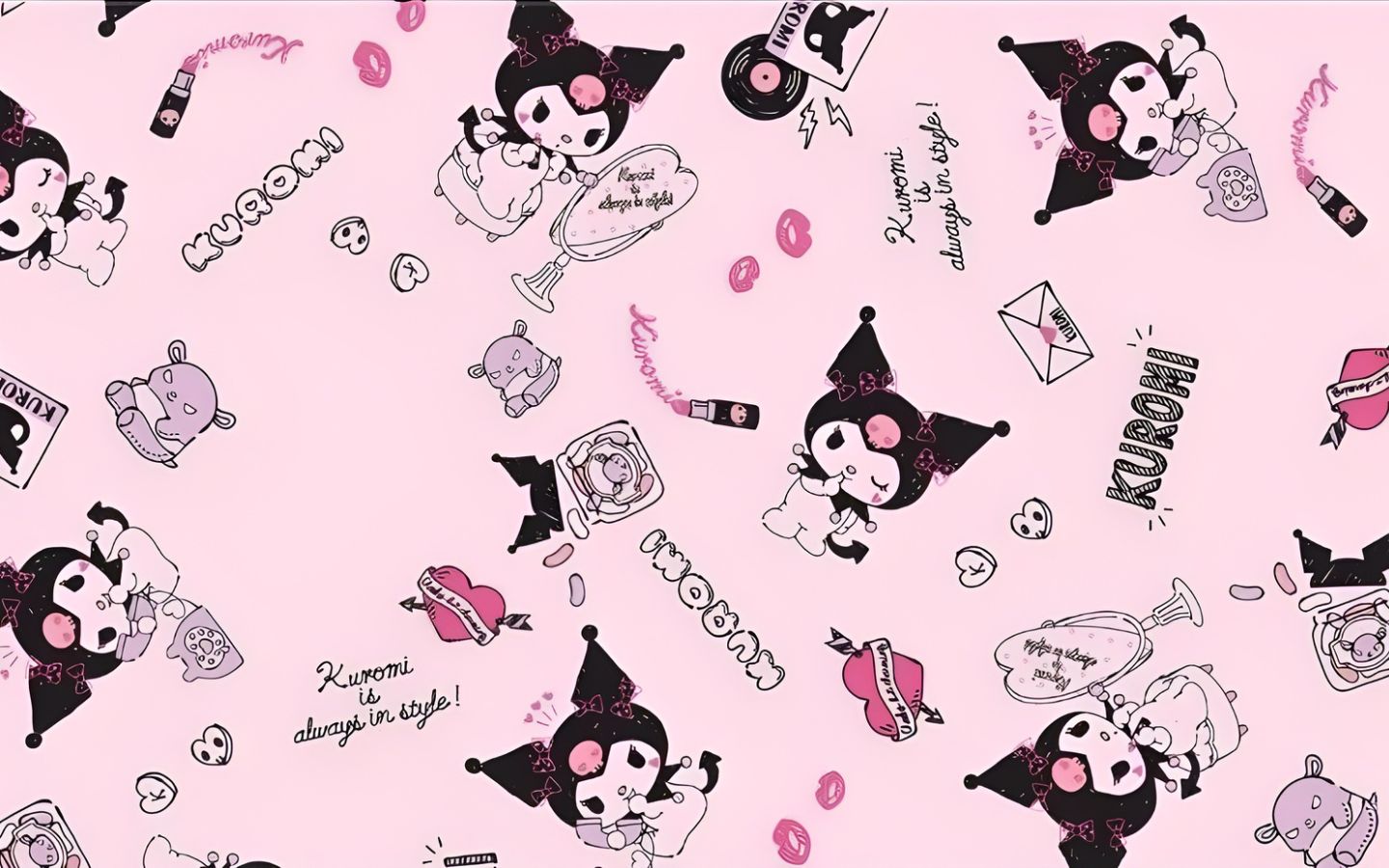 Hình nền chú thỏ Kuromi nhí nhảnh và cá tính 