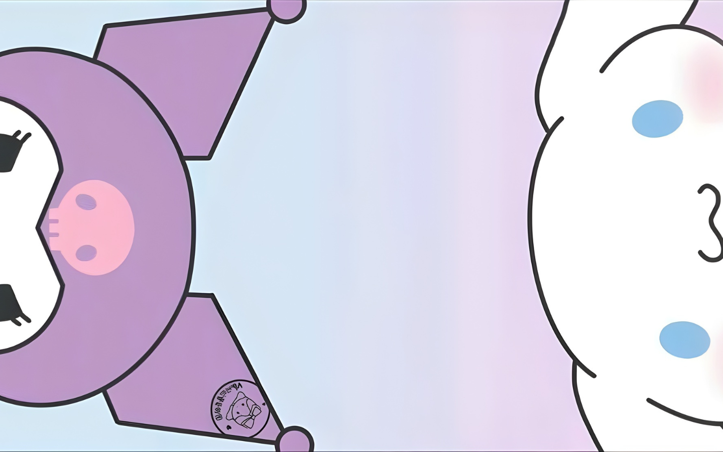 Hình nền máy tính Kuromi và Cinnamoroll đơn giản 