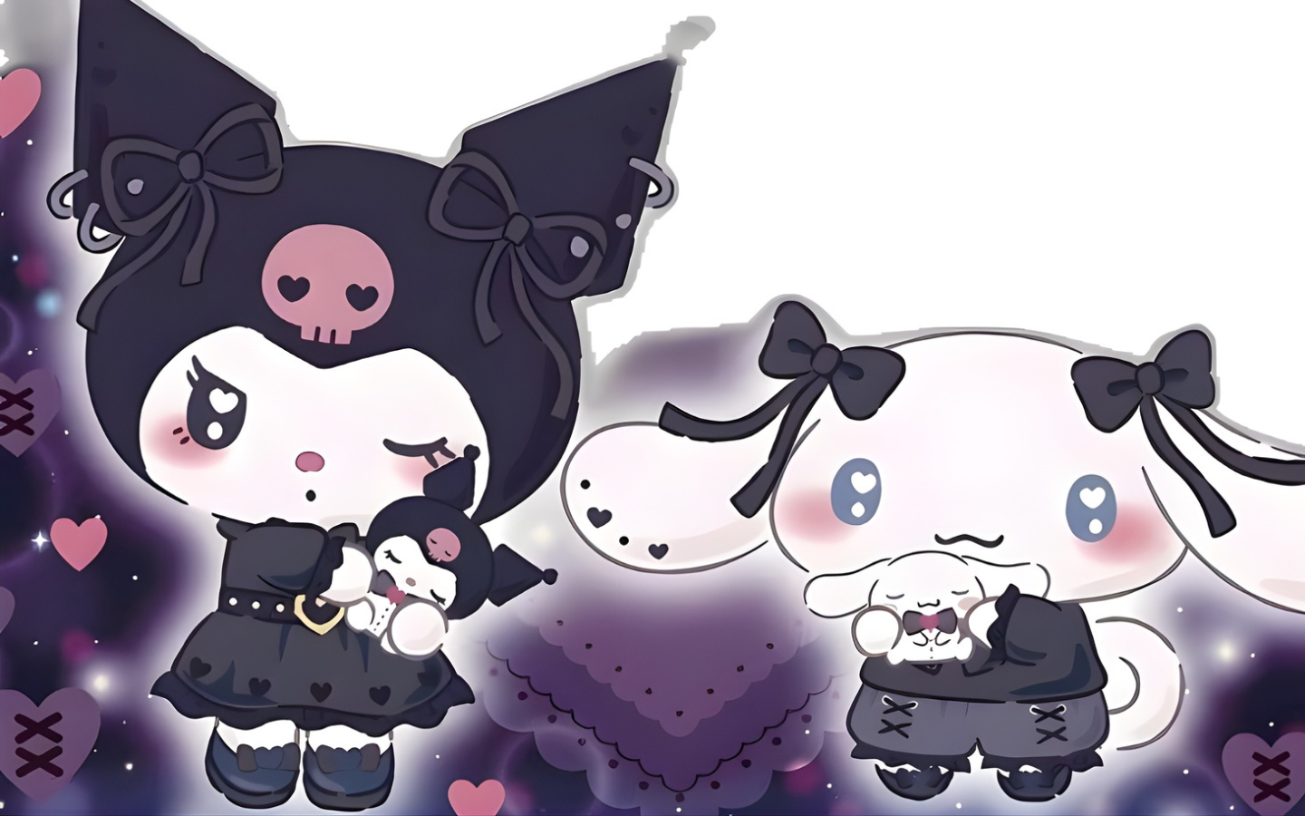 Hình nền máy tính Kuromi và Cinnamoroll cool ngầu 