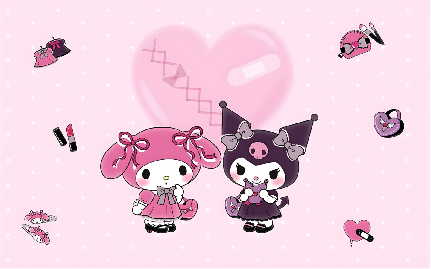 Hình nền máy tính Kuromi và My Melody dành cho mọi lứa tuổi 