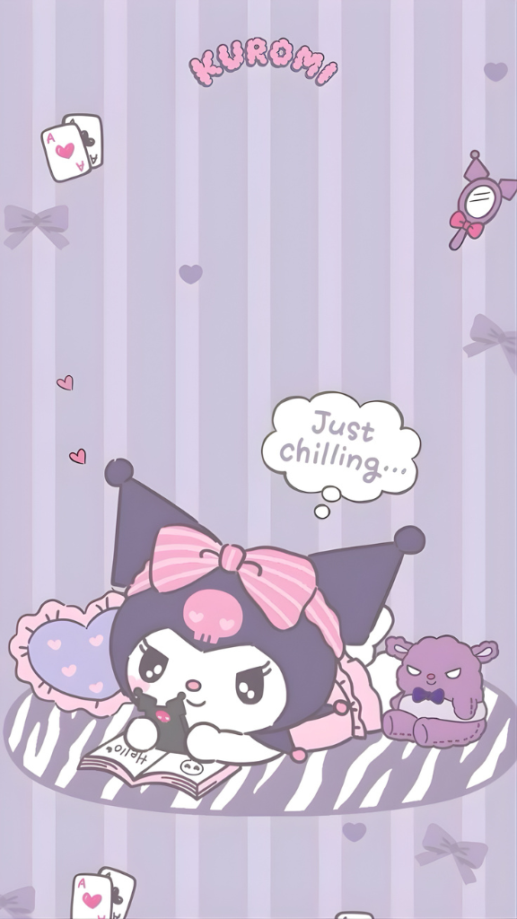 Hình nền Kuromi chilling 