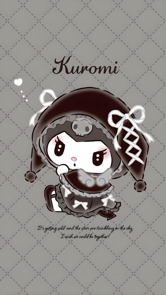 Hình nền thỏ trắng Kuromi phá cách 