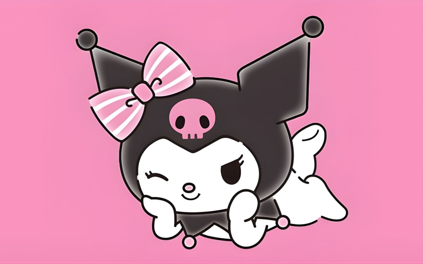 Hình nền thỏ Kuromi tạo dáng 