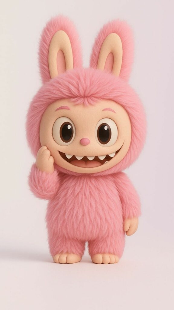 Labubu 3D lông xù, mỉm cười đáng yêu